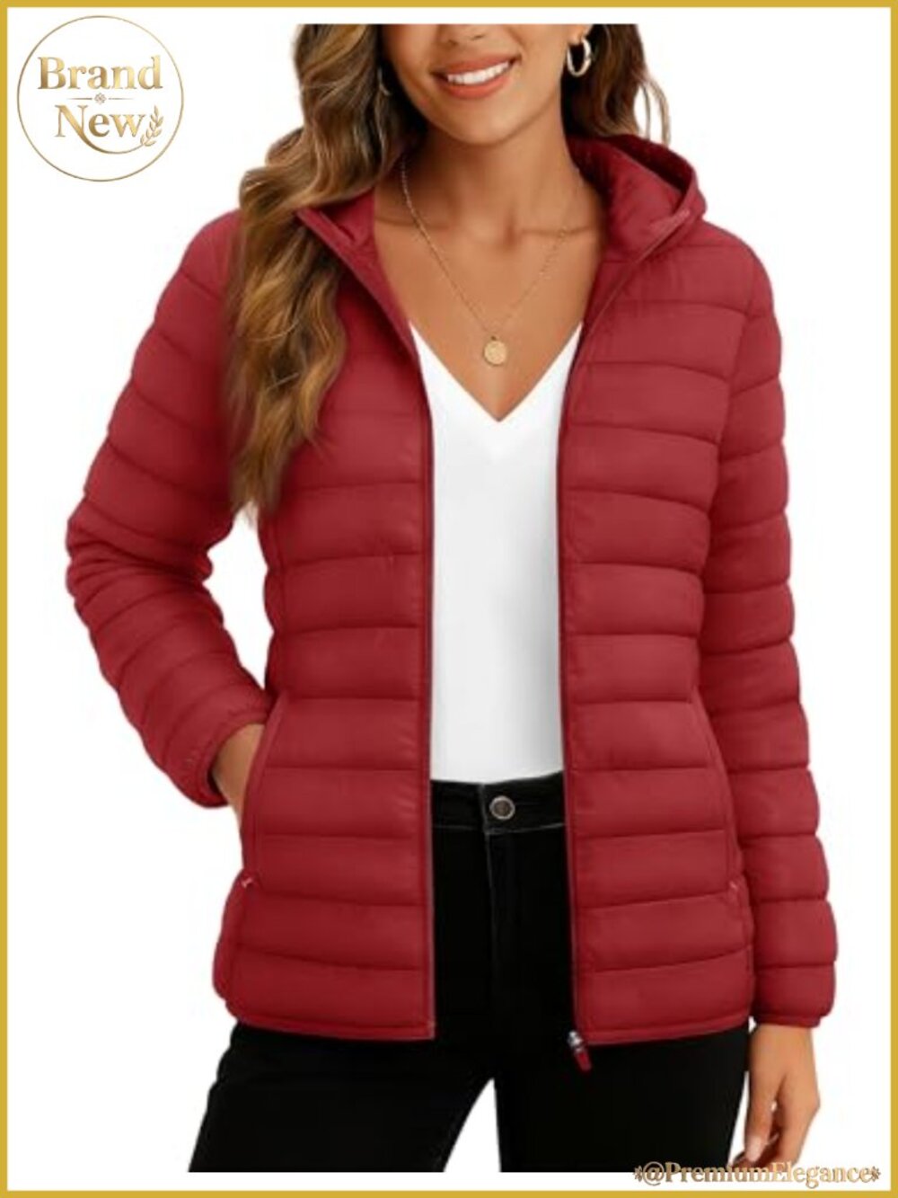 Women's Quilted Lightweight Puffer Jacket with Hood